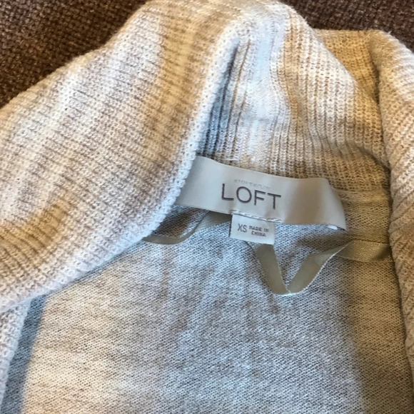 LOFT Beige / Cream Open Front Cardigan - Picture 2 of 4
